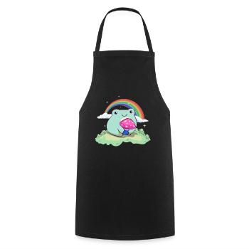 Bisexuell Stolz Bi Kawaii Frosch Pilz Cottagecore - Kochschürze - Schwarz - Vorne - AI Model Male 185 dark (185cm)