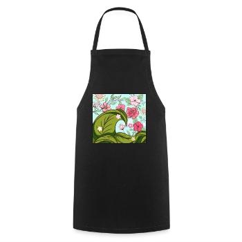 Bloomcore Aesthetic Big wave off Kanagawa Cotta - Cooking Apron - black - Front - AI Model Male 185 dark (185cm)