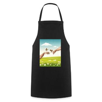 Design esthétique Bloomcore par Adam Butterfl - Tablier de cuisine - noir - Devant - AI Model Male 185 dark (185cm)