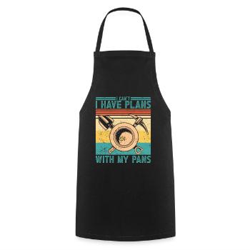 Funny gold panning I can't, I have pledge - Cooking Apron - black - Front - AI Model Male 185 dark (185cm)
