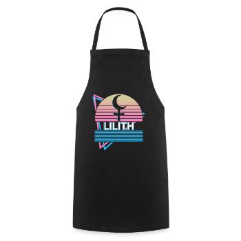 Lilith Darkness Moon Retro - Cooking Apron - black - Front - AI Model Male 185 dark (185cm)