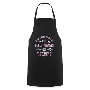 belle maman qui déchire humour belle mère cadeau - Tablier de cuisine - noir - Devant - AI Model Male 185 dark (185cm)