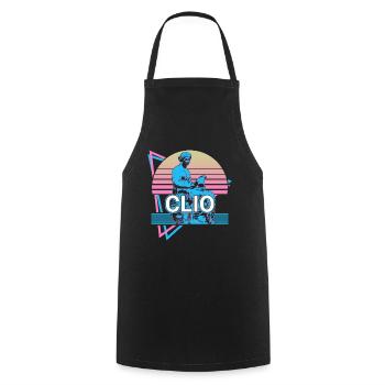 Clio Goddess Ancient Greek Greek Mythology - Cooking Apron - black - Front - AI Model Male 185 dark (185cm)