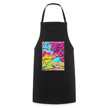 Art Academia Aesthetic Pastel Watercolor - Kochschürze - Schwarz - Vorne - AI Model Male 185 dark (185cm)