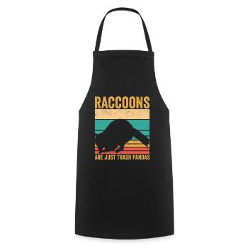 Funny raccoons are just garbage pandas retro - Cooking Apron - black - Front - AI Model Male 185 dark (185cm)
