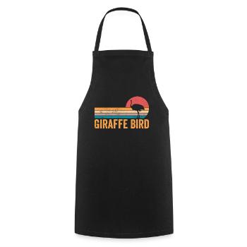 Lustiger Strauß Giraffe Vogel Retro - Kochschürze - Schwarz - Vorne - AI Model Male 185 dark (185cm)