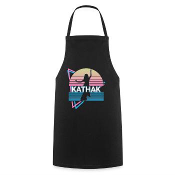 Kathak Indian Dance Rétro - Tablier de cuisine - noir - Devant - AI Model Male 185 dark (185cm)