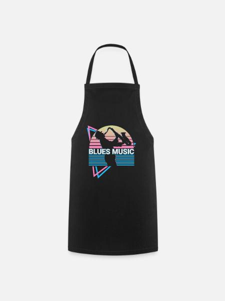 Blues Music Retro - Cooking Apron - black