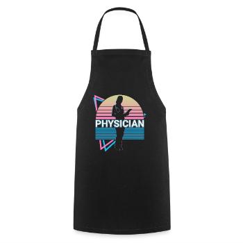 Docteur-Rétro-Scientifique - Tablier de cuisine - noir - Devant - AI Model Male 185 dark (185cm)