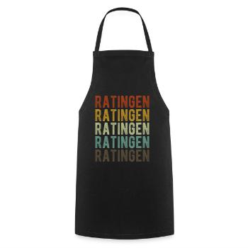 Ratingen Stadt Retro Vintage - Kochschürze - Schwarz - Vorne - AI Model Male 185 dark (185cm)