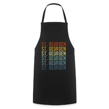 St. Georgen Stadt Retro Vintage - Kochschürze - Schwarz - Vorne - AI Model Male 185 dark (185cm)