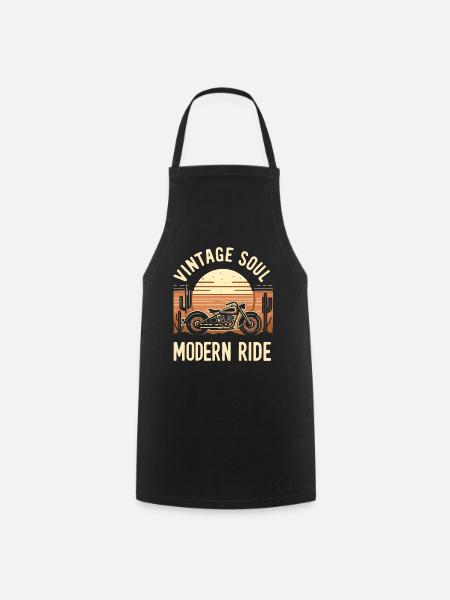 Cruise in Style Vintage Soul Motorcycle - Cooking Apron - black