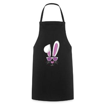 Cooler Skihase und Osterhase - Kochschürze - Schwarz - Vorne - AI Model Male 185 dark (185cm)