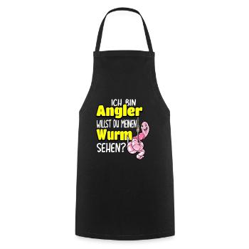 Pêcher - Je suis pêcheur tu veux mon ver - Tablier de cuisine - noir - Devant - AI Model Male 185 dark (185cm)