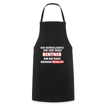 lustiger Spruch zur Rente - Kochschürze - Schwarz - Vorne - AI Model Male 185 dark (185cm)