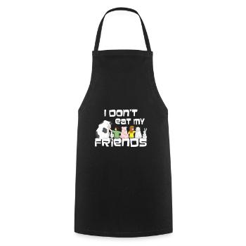Je ne mange pas le véganisme de mes amis comme style de vie - Tablier de cuisine - noir - Devant - AI Model Male 185 dark (185cm)