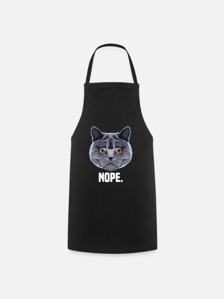 grumpy british shorthair cat cat lover - Cooking Apron - black