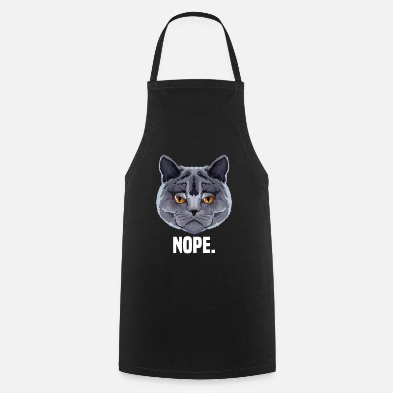 grumpy british shorthair cat cat lover - Cooking Apron - black