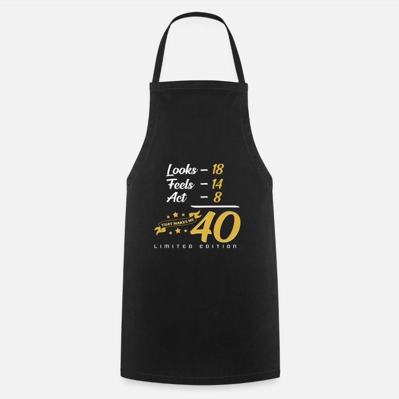 40. Geburtstag - Kochschürze - Schwarz