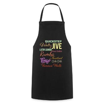 Ballroom Dance Words - Waltz Jive Samba Paso Doble - Cooking Apron - black - Front - AI Model Male 185 dark (185cm)