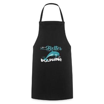 dauphin - Tablier de cuisine - noir - Devant - AI Model Male 185 dark (185cm)