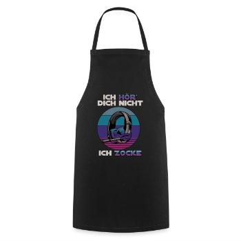 Ich hör dich nicht ich zocke Gamer Gaming Retro - Kochschürze - Schwarz - Vorne - AI Model Male 185 dark (185cm)