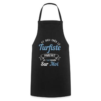 Turfiste humour cadeau parieur PMU drôle original - Tablier de cuisine - noir - Devant - AI Model Male 185 dark (185cm)
