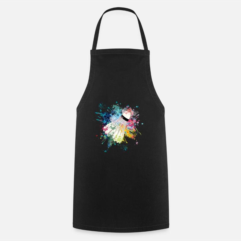 WaterFabe Color Explosion Splash Design Feather Ball - Cooking Apron - black
