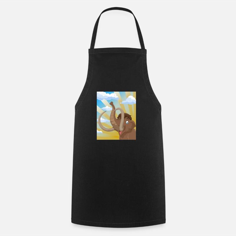 Mammoth I Ice Age I Elephant I Gift - Cooking Apron - black