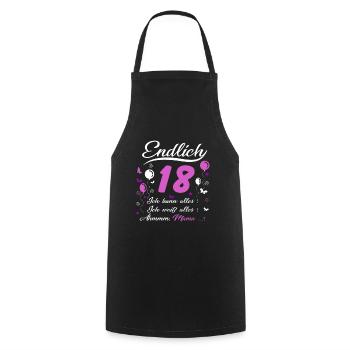 18 Geburtstag Mädchen Geschenk lustig 18. Ehrentag - Kochschürze - Schwarz - Vorne - AI Model Male 185 dark (185cm)
