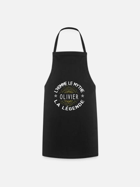 L'homme le mythe - Cadeau Anniversaire Olivier - Tablier de cuisine - noir