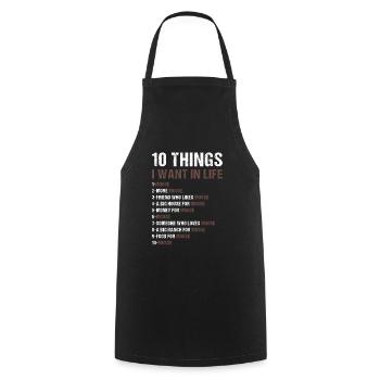 Elk 5 Things I Want In Life Moose - Cooking Apron - black - Front - AI Model Male 185 dark (185cm)