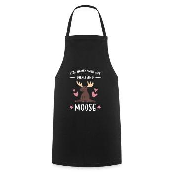 Les vraies femmes de wapiti sentent le diesel et l’orignal - Tablier de cuisine - noir - Devant - AI Model Male 185 dark (185cm)