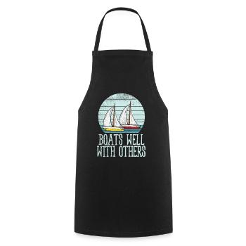 Bateaux bien avec d’autres nautiques - Tablier de cuisine - noir - Devant - AI Model Male 185 dark (185cm)