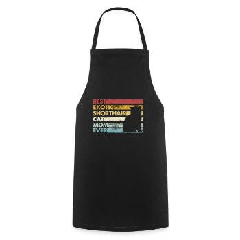 Meilleure mère de tous les temps - Chat exotique à poil court - Tablier de cuisine - noir - Devant - AI Model Male 185 dark (185cm)