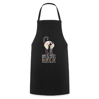 Soyez vous-même - Chat balinais - Tablier de cuisine - noir - Devant - AI Model Male 185 dark (185cm)