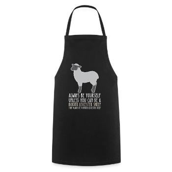 Be Yourself - Border Leicester Sheep - Cooking Apron - black - Front - AI Model Male 185 dark (185cm)