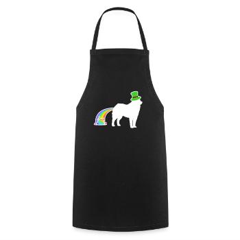 St. Patrick's Dog - American Eskimo Hund - Cooking Apron - black - Front - AI Model Male 185 dark (185cm)
