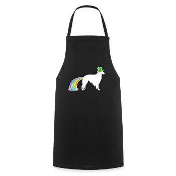 St. Patricks Hund - Barsoi - Kochschürze - Schwarz - Vorne - AI Model Male 185 dark (185cm)