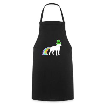St. Patrick's Dog - Boston Terrier - Cooking Apron - black - Front - AI Model Male 185 dark (185cm)
