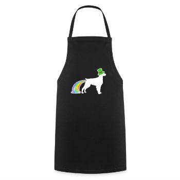 St. Patricks Hund - Brittany - Kochschürze - Schwarz - Vorne - AI Model Male 185 dark (185cm)