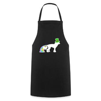 St. Patrick's Dog - Chinese Crested - Cooking Apron - black - Front - AI Model Male 185 dark (185cm)