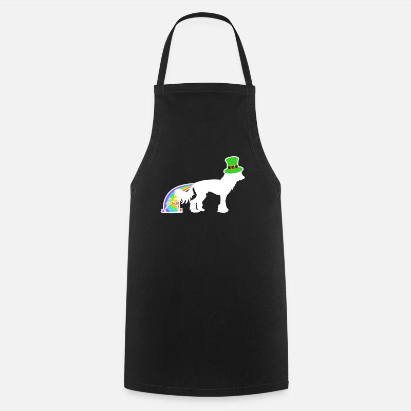 St. Patricks Hund - Chinesische Crested - Kochschürze - Schwarz