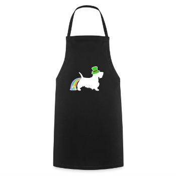 St. Patrick's Dog - Scottish Terrier - Cooking Apron - black - Front - AI Model Male 185 dark (185cm)