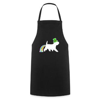 St. Patrick's Dog - Westie - Cooking Apron - black - Front - AI Model Male 185 dark (185cm)