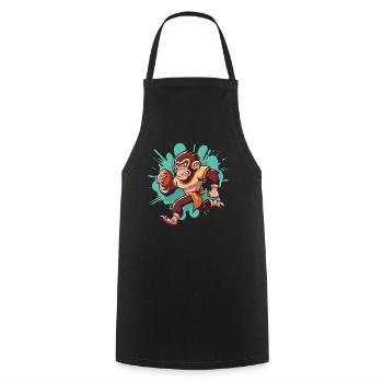 Super Bowl Monkey: Playful Football Design Print! - Tablier de cuisine - noir - Devant - AI Model Male 185 dark (185cm)