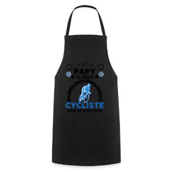Papy Cycliste Cadeau Humour Homme Vélo - Tablier de cuisine - noir - Devant - AI Model Male 185 dark (185cm)