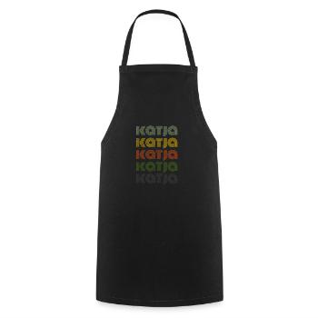 70er Retro Name Vintage Personalisieres Katja - Kochschürze - Schwarz - Vorne - AI Model Male 185 dark (185cm)