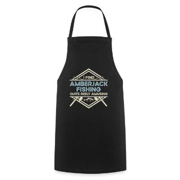 Reely Amusing – Amberjack Fishing - Cooking Apron - black - Front - AI Model Male 185 dark (185cm)