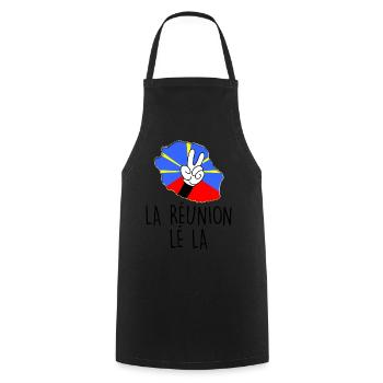 Reunion Island Reunion flag - Cooking Apron - black - Front - AI Model Male 185 dark (185cm)